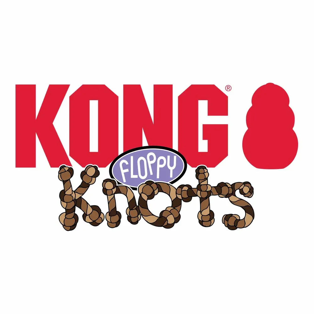 KONG Holiday Floppy Knots Fox S/M - et klassisk plys-hundelegetøj med reb og knuder, pivelyd og juletema.